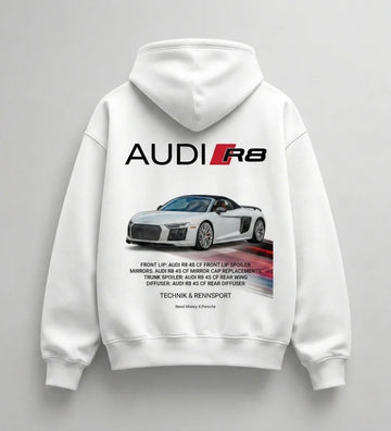 Need Money for Audi Porsche bold statement hoodie black color modern casual streetwear