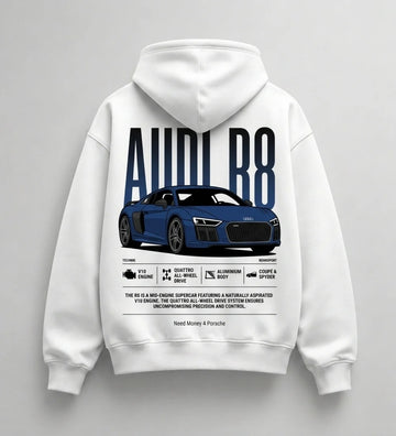 Need Money for Audi Porsche bold statement hoodie front view premium streetwear fashion