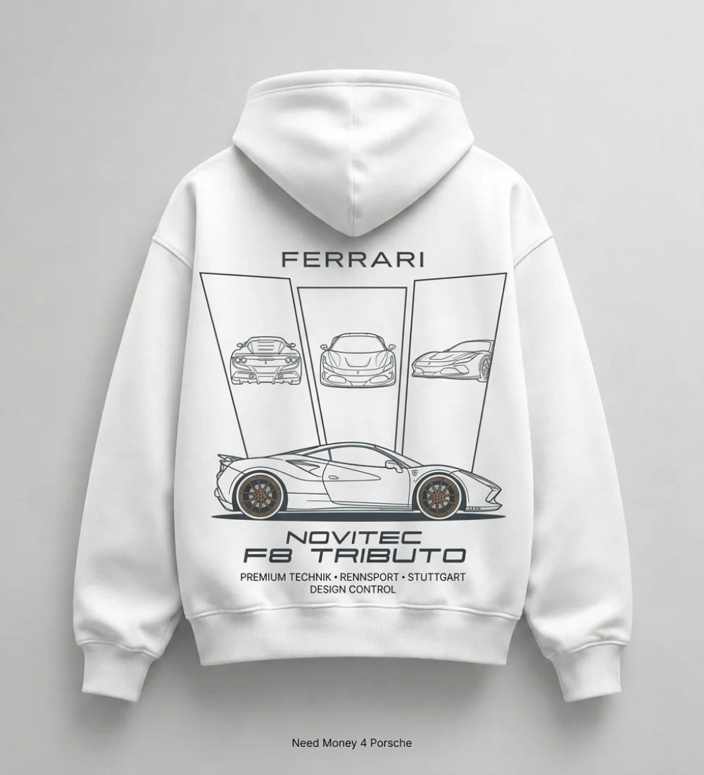 Need Money for Audi Porsche bold statement hoodie close up typography graphic detail design