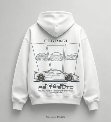 Need Money for Audi Porsche bold statement hoodie close up typography graphic detail design