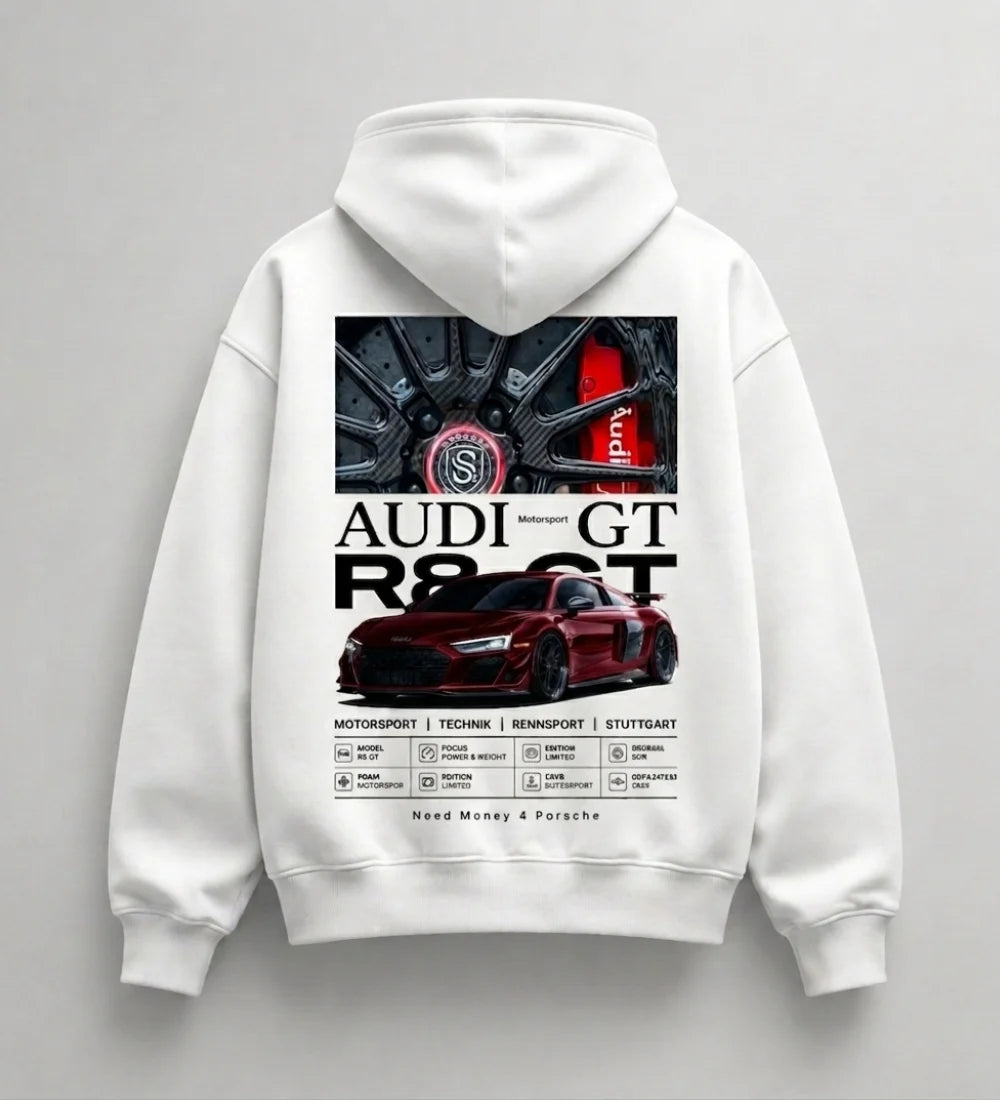 Need Money for Audi Porsche bold statement hoodie oversized fit relaxed urban fashion look