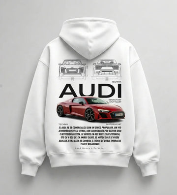 Need Money for Audi Porsche bold statement hoodie white color clean premium street style