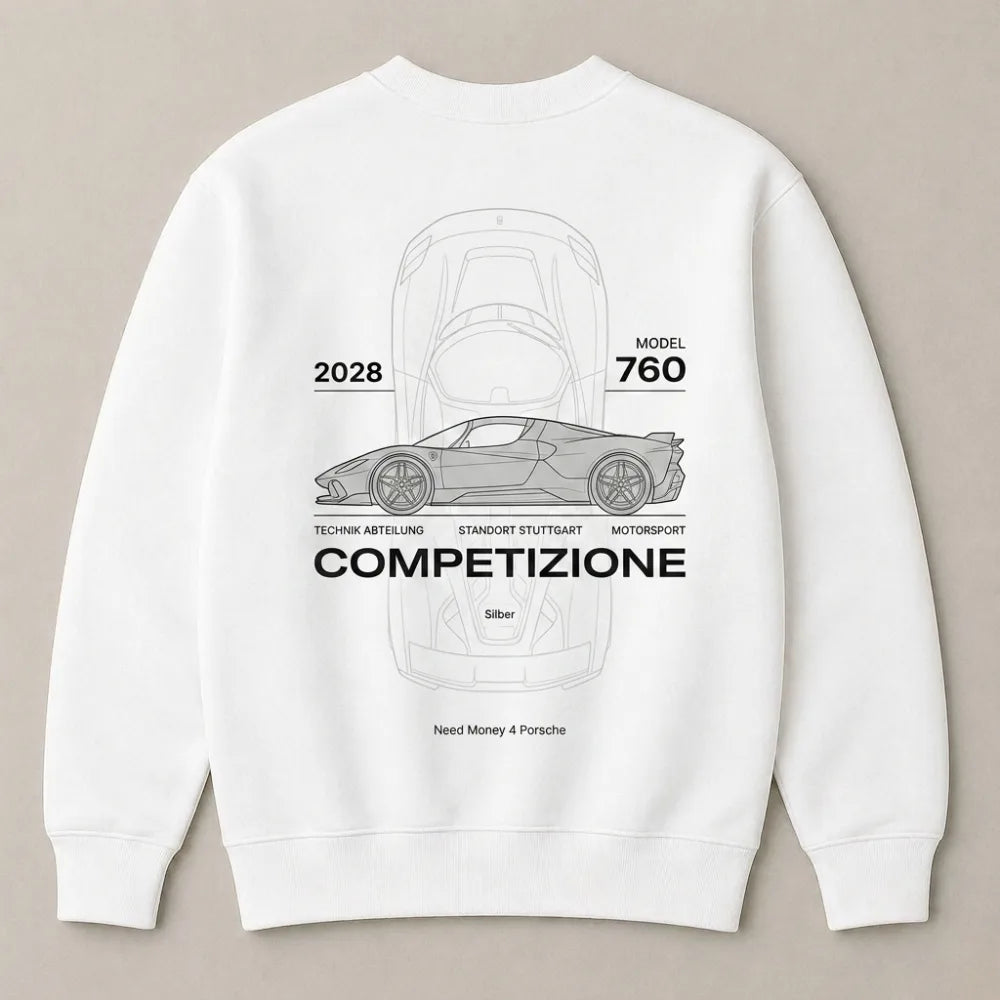 Funny automotive graphic sweatshirt with Benz theme