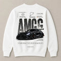 White Benz inspired streetwear sweatshirt for men