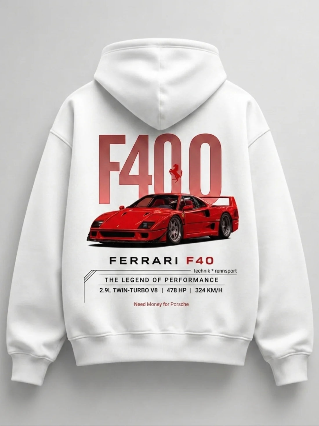 Need Money for Benz Mercedes aesthetic fleece hoodie back print minimal aesthetic graphic design