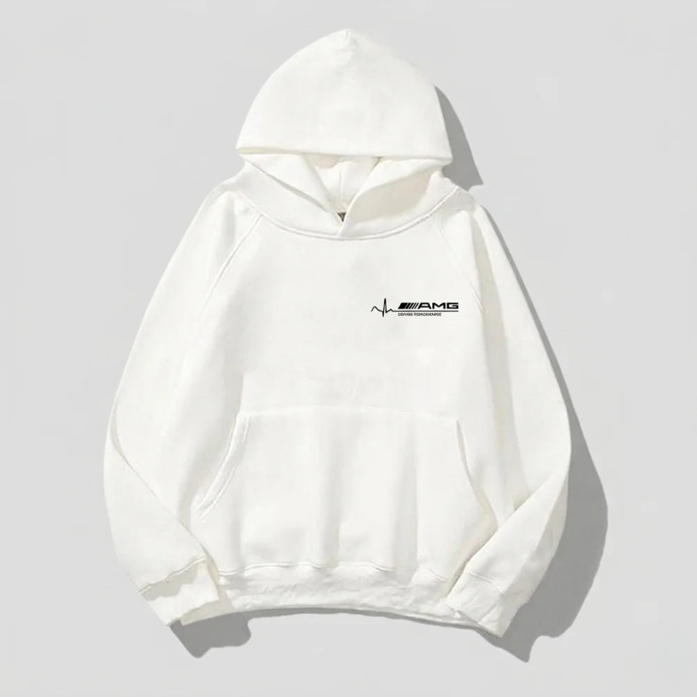 Need Money for Benz Mercedes graphic logo hoodie black color modern casual streetwear look