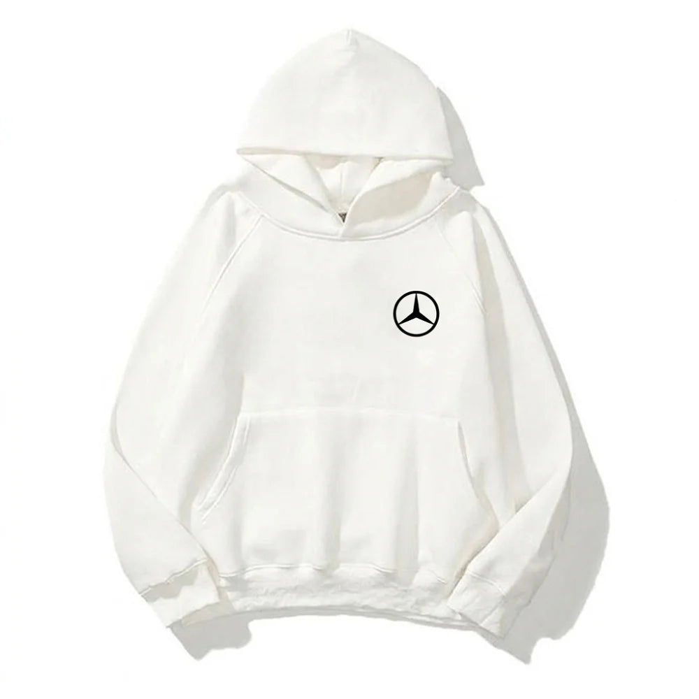 Need Money for Benz Mercedes graphic logo hoodie close up logo detail premium print