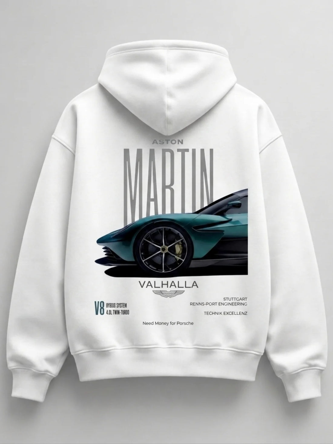 Need Money for Benz Mercedes oversized street hoodie front view premium urban streetwear style