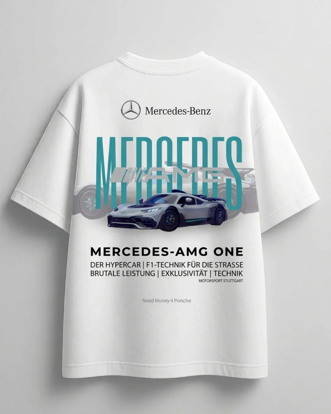 Men's Mercedes-Benz white oversized crew neck tee
