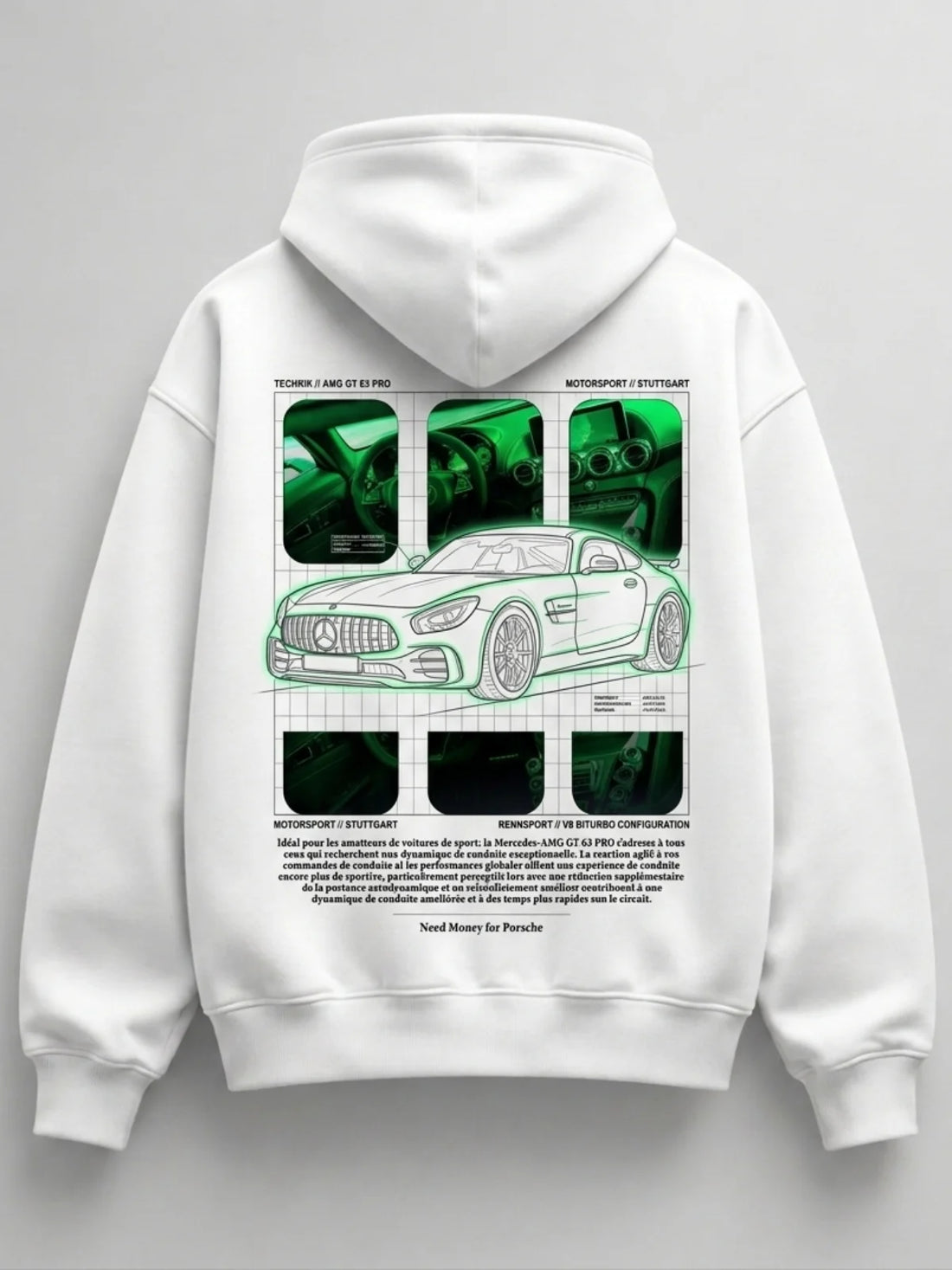 Need Money for Benz Mercedes urban streetwear hoodie black color premium streetwear look