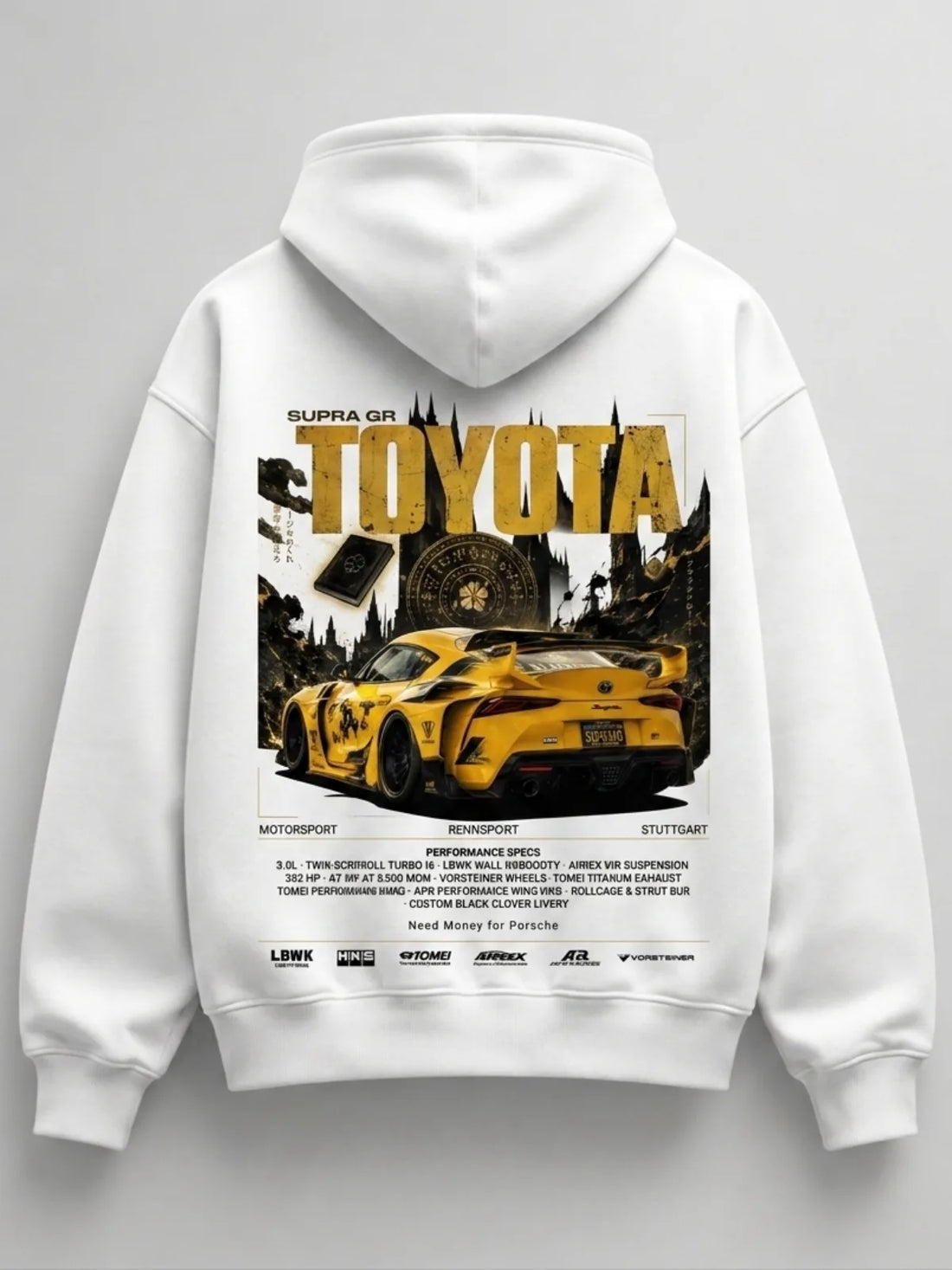 Need Money for Benz Mercedes urban streetwear hoodie front view modern casual fashion style