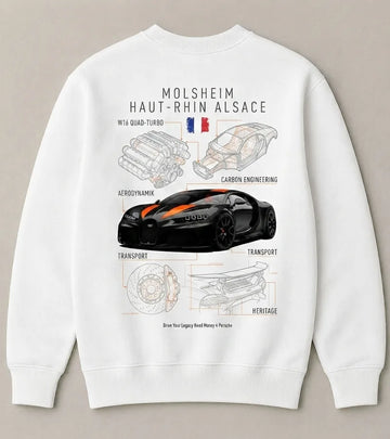 Need Money for Bugatti Chiron white oversized sweatshirt for men