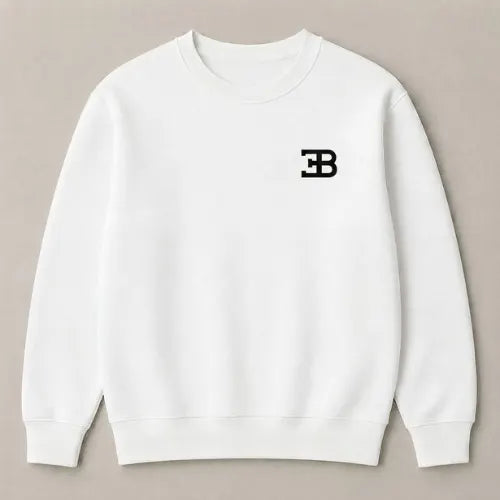 White Bugatti Chiron oversized graphic sweatshirt for men