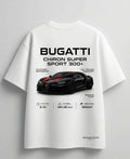 White oversized Bugatti exotic car lover fashion tee
