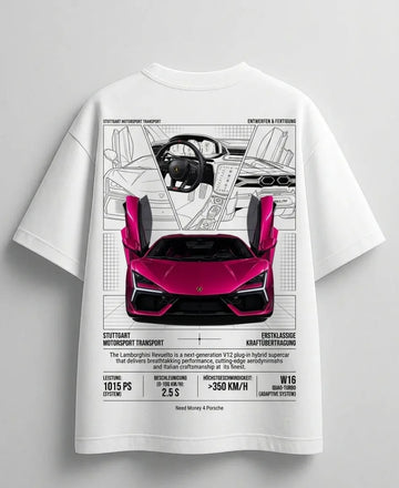 Need Money for Bugatti goal getter white graphic T-shirt
