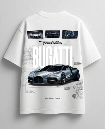 Bugatti hypercar inspired success mindset white T-shirt