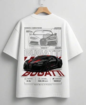 Premium Bugatti luxury dreams graphic T-shirt mockup