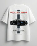 Luxury Bugatti supercar themed white streetwear tee