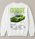 Need Money for Dodge car culture white oversized sweatshirt for men
