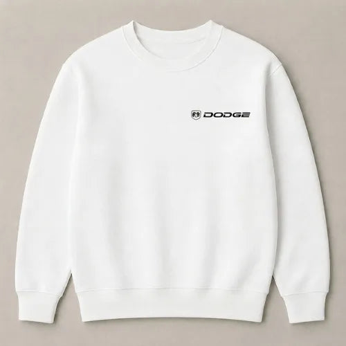 Automotive lifestyle white sweatshirt for Dodge Charger fans