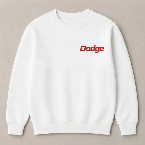 Premium Dodge Charger white crewneck sweatshirt