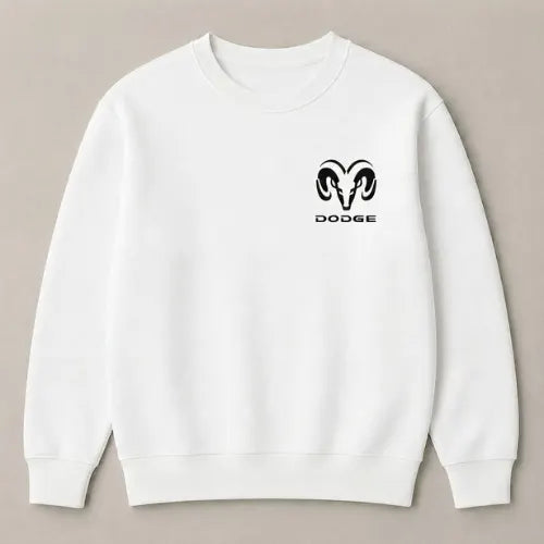 White Dodge Charger oversized graphic sweatshirt for men