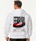 Ferrari white graphic streetwear hoodie