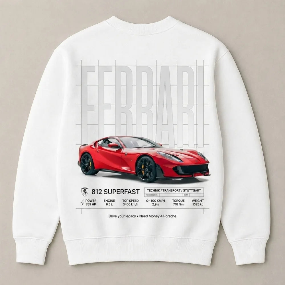 Need Money for Ferrari racing lifestyle graphic sweatshirt