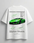Need Money for Ford Mustang muscle car oversized t-shirt front view