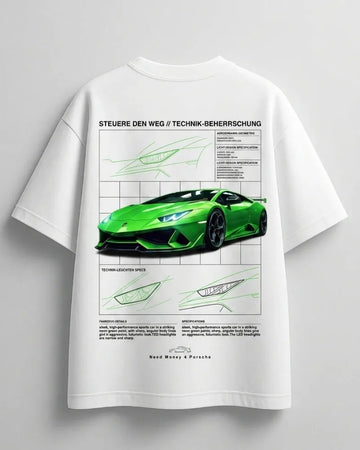 Need Money for Ford Mustang muscle car oversized t-shirt front view