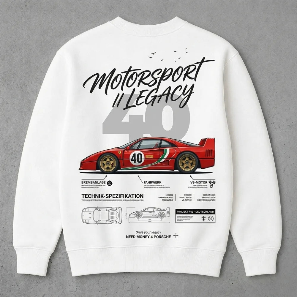 Need Money for Koenigsegg Jesko Absolut white oversized graphic sweatshirt