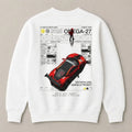 White Koenigsegg Jesko Absolut oversized streetwear sweatshirt