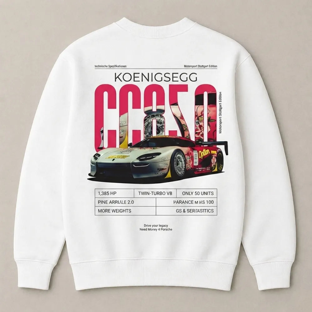 Need Money for Koenigsegg Jesko Absolut white streetwear sweatshirt