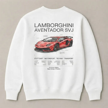 Need Money for Lamborghini Aventador white oversized sweatshirt for men