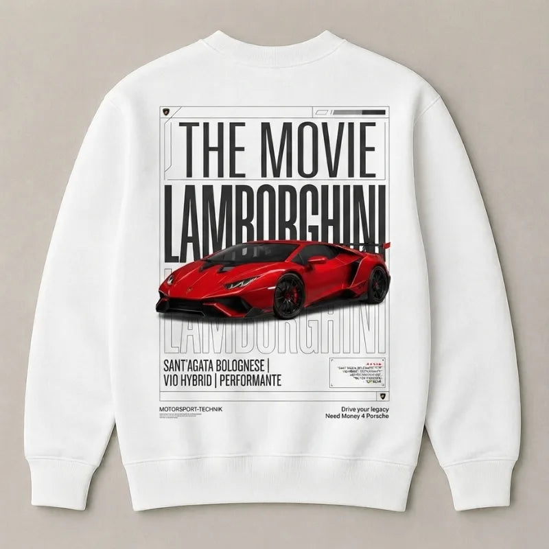 Need Money for Lamborghini Bull Logo White Sweatshirt