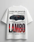 Oversized Lamborghini streetwear T-shirt with luxury car theme