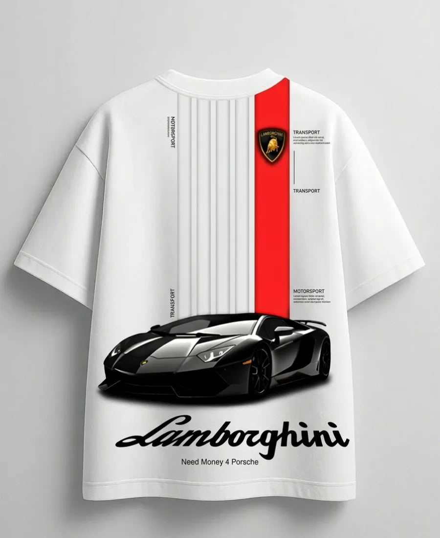 Need Money for Lamborghini luxury fashion graphic T-shirt design
