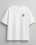 White oversized Lamborghini supercar inspired fashion T-shirt