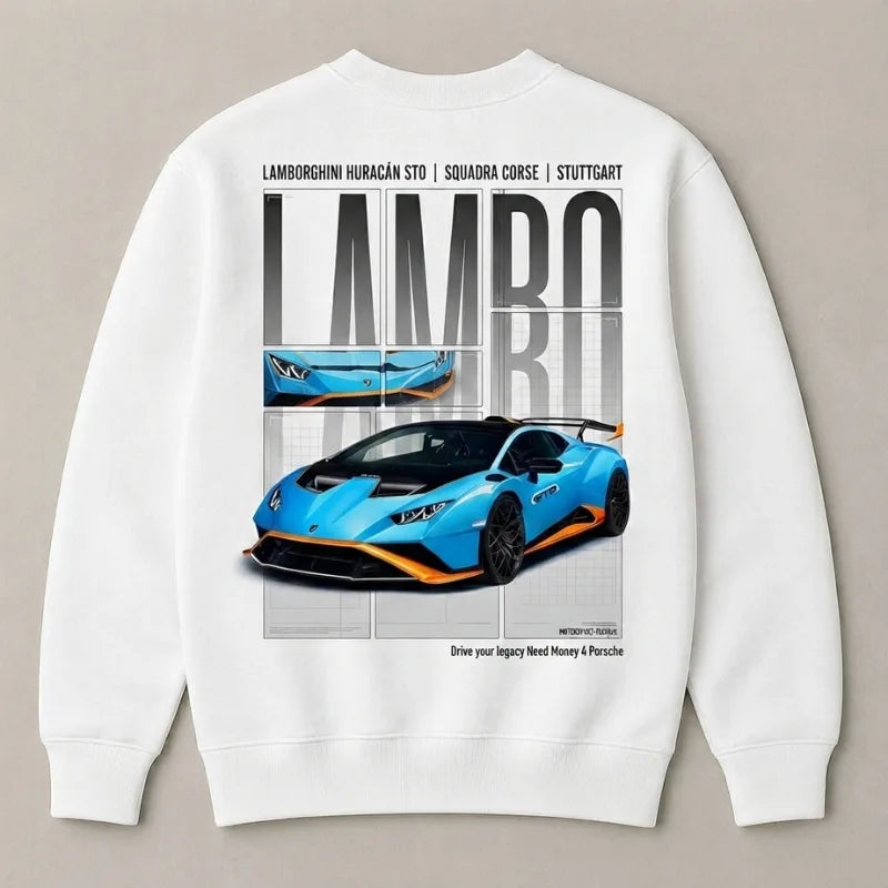 Lamborghini exotic supercar oversized sweatshirt for men
