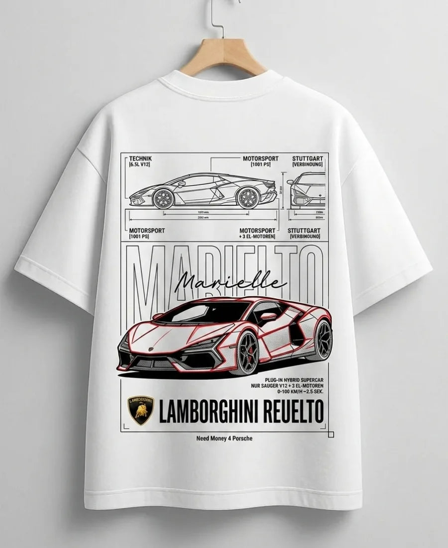 Need Money for Lamborghini funny car enthusiast oversized white T-shirt