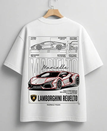 Need Money for Lamborghini funny car enthusiast oversized white T-shirt