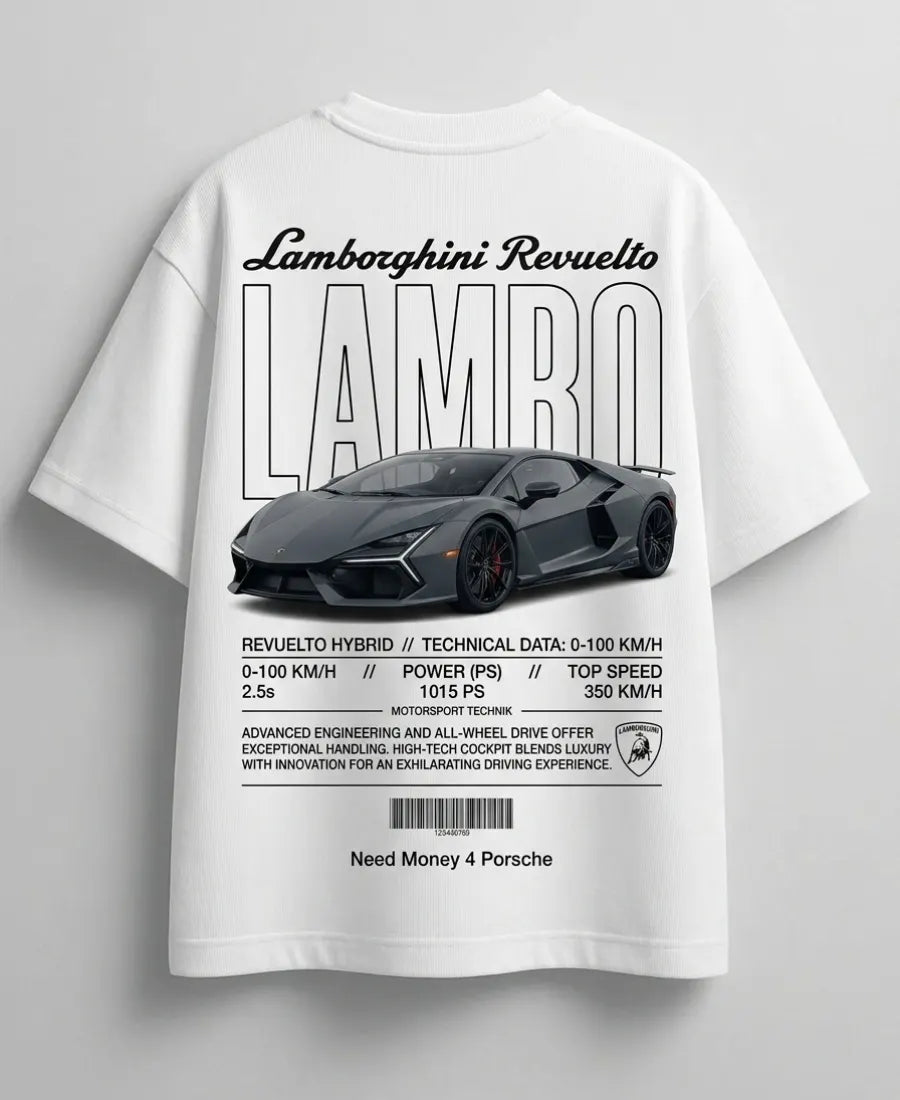 Trendy Lamborghini Huracan graphic T-shirt for automotive fans