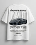 Trendy Lamborghini Huracan graphic T-shirt for automotive fans