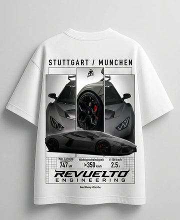 Need Money for Lamborghini Huracan dreamer oversized white graphic T-shirt