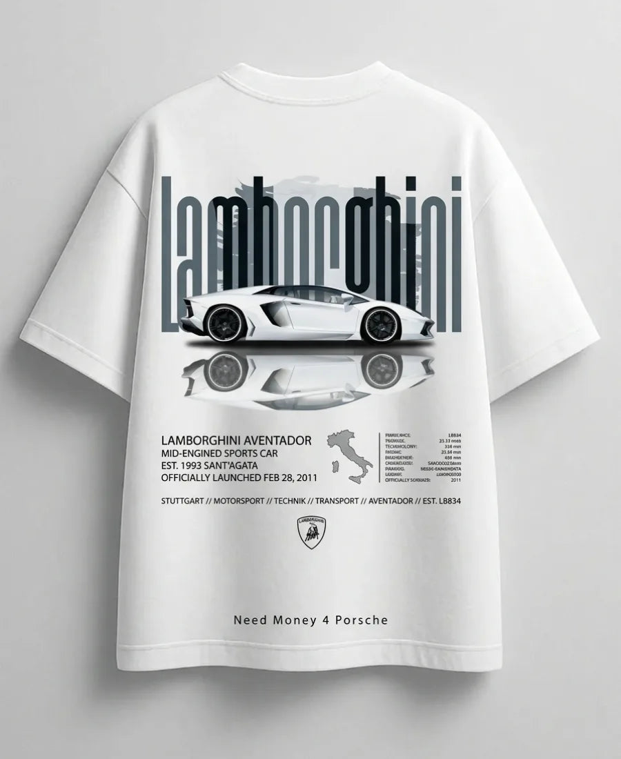 Need Money for Lamborghini inspired streetwear graphic oversized T-shirt