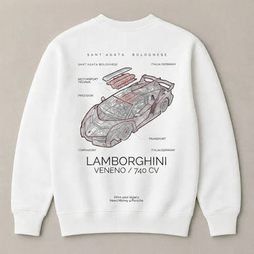 Luxury Lamborghini supercar graphic sweatshirt