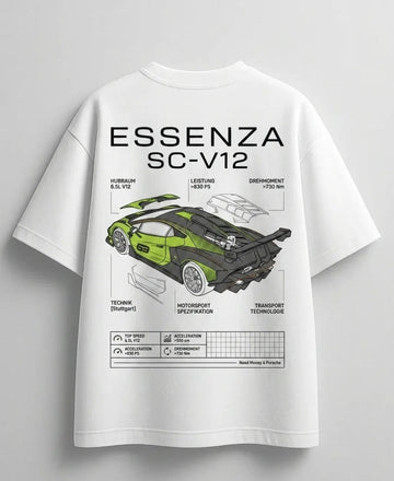 White Lamborghini car enthusiast tee for luxury vehicle lovers