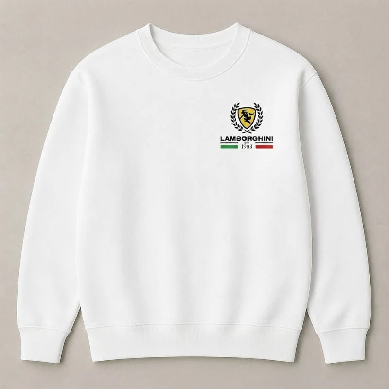 Italian supercar graphic sweatshirt with Lamborghini theme