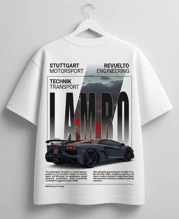 Luxury Lamborghini themed streetwear fashion tee for car lovers