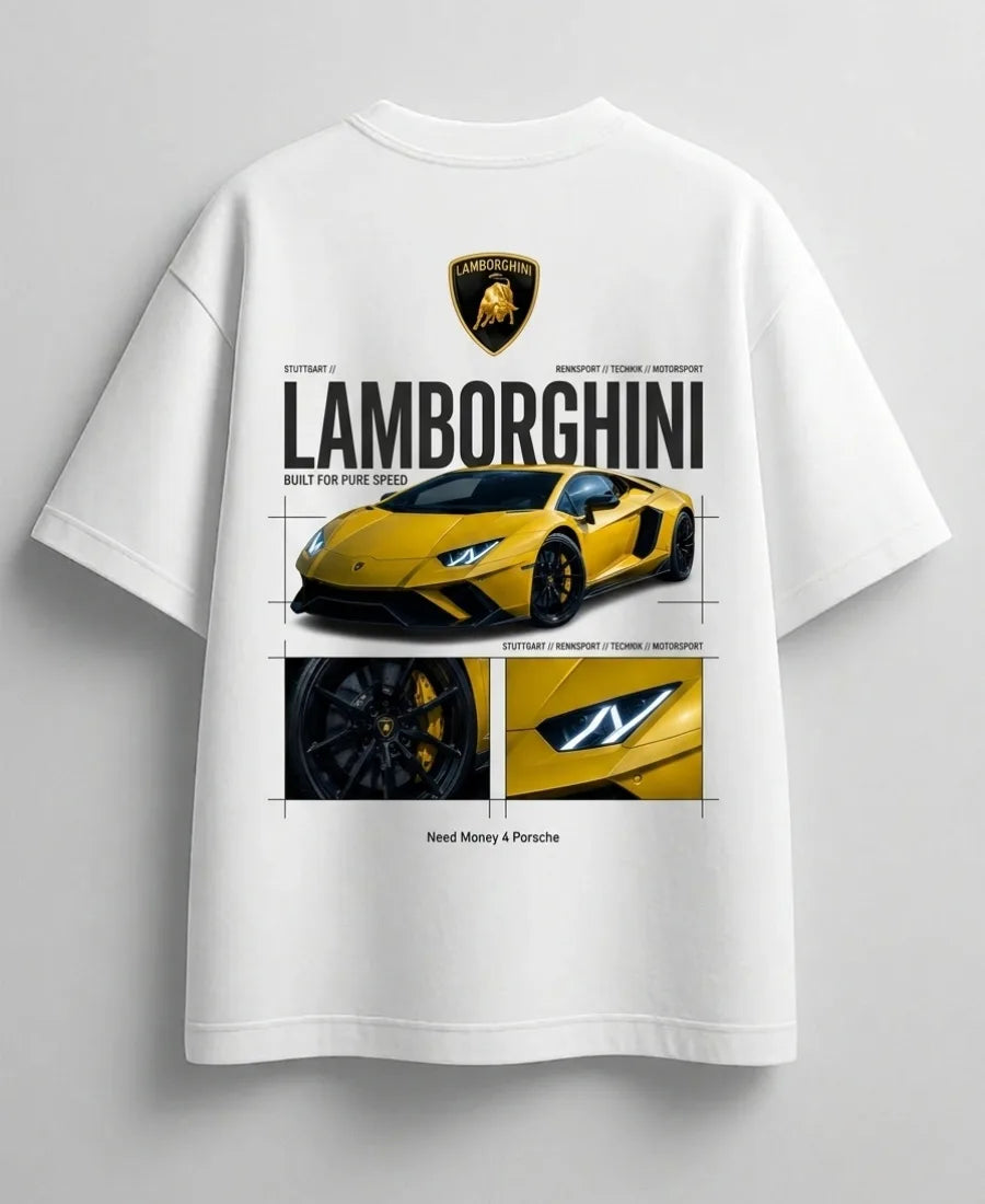 Need Money for Lamborghini motivational graphic T-shirt design